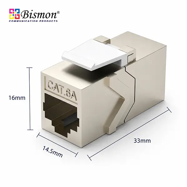 Cat6A Shielded Zinc Alloy RJ45 Inline Coupler